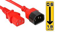 Cable de alimentación SFO IEC C13 - C14 Rojo
