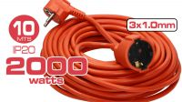Cable de alimentación Schuko M/H 220V 10A Naranja