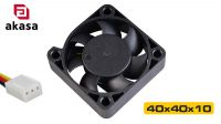 Ventilador 40mm x 40mm x 10mm con conector de 3 pines y rodamientos Negro