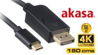 Cable monitor Displayport - USB 3.1 Tipo C M/M 4K a 60Hz Negro 1.8m