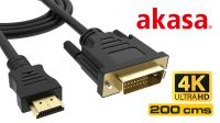 Cabo HDMI a DVI-D M/M goldplated 2m