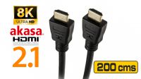 Cable HDMI 2.1 8K a 60Hz M/M Gold Plated Negro 2m