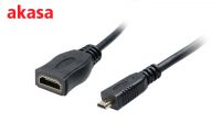 Cabo adaptador micro HDMI Macho a HDMI Fêmea preto 25cm