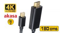 Cable adaptador mini DisplayPort HDMI 4K a 60Hz M/M Negro 1.8m