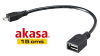 Cable de datos OTG Micro B Macho a USB A Hembra 0.15m Negro