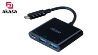 Cable adaptador USB 3.1 Macho Tipo C - USB 3.1 hembra Tipo C 2xUSB3.0 negro 15cm