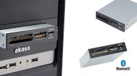 Leitor de cartões 3.5" interno Akasa com bluetooth preto