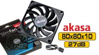 Ventilador Akasa slim PWM 4pines 80mm x 80mm x 10.8 mm