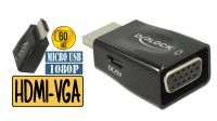 Conversor HDMI - VGA USB Micro B DC5V preto