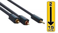 Cable multimedia ClickTronic HQ OFC 2 x RCA a 1 x Jack M/M