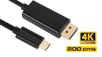 Cabo de monitor USB 3.1 Macho a Displayport Macho 4K*2K@30Hz preto 2m