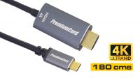 Cabo de monitor USB 3.1 Macho a HDMI Macho 4K*2K@60Hz Full HD preto 1.8m