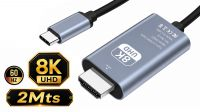 Cable de monitor USB-C 3.1 a HDMI 2.1 M/M 8K@60Hz Negro 2m