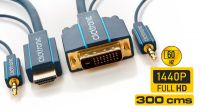 Cable adaptador HDMI a DVI-D Ultra HD 4K a 50Hz / 60Hz + Jack3.5mm Gold Plated M/M 3m