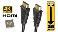 Cabo HDMI 1.4 goldplated 4K M/M (0.5-25Mts) Preto