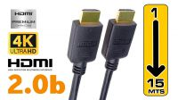 Cabo HDMI 2.0 High Speed ethernet goldplated 4K (1-15Mts) M/M