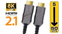 Cable HDMI 2.1 Optical Fiber AOC 8K 7680p 60Hz HDCP2.2 M/M Gold Plated