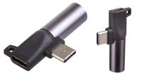 Adaptador USB C para conector Jack 3.5 + USB C H negro