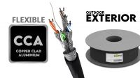 Bobina de cable exterior S/FTP (PiMF) Cat.6 Flexíble CCA AWG24/7 negro 100m
