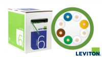 Bobina de cable U/UTP Cat. 6 sólido CU AWG24 LSZH CPR cca LEVITON, Verde 305m
