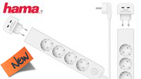 Regleta 4 x Schuko+1 Euro con transformador 2 x interruptor USB-C Blanco 1.4m