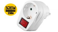 Adaptador schuko 1 x Macho - 1 x Hembra con interruptor Blanco