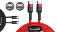 Cable Baseus USB C M/M,  PD 2.0 QC 3.0 (60W) Alu.Nylon 1m.