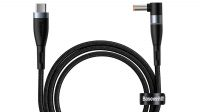 Cable Baseus USB-C M - DC Angulado 100W magnético 5.5 x 2.5mm PD alu.Nylon Negro 2m