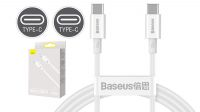 Cabo Baseus Serie Superior USB-C - M/M QC3.0 PD100W (1/2Mts) branco