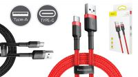 Cabo Baseus USB-A M-USB-C M (max2Amp)  alu.Nylon 2m.