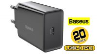 Cargador Baseus 1x USB-C 20W QC Máx. 3A Negro