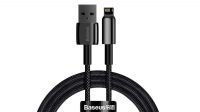 Cable Baseus USB - Lightning Tungsten Gold 2.4A nylon Negro