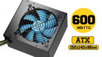 Fuente de alimentación 600W ventilador 120mm Negro