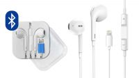 Auricular y micrófono Bluetooth con control de volumen, comp. iPhone Blanco 1.2m