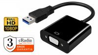Adaptador cRadia USB  3.0 a VGA 1080P@ 60Hz Negro 0.15m