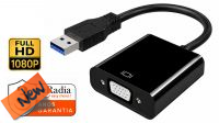 Adaptador cRadia USB  3.0 a VGA 1080P@ 60Hz Negro 0.15m