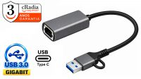 Adaptador USB 2.0 a Ethernet 100Mbps RJ45 negro