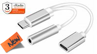 Cable adaptador cRadia USB-C para conector Jack 3.5+ USB-C - H  Gris