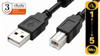 Cable cRadia de impresora USB 2.0 A-B  con filtro  Negro