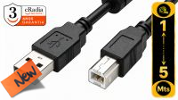 Cabo cRadia de impressora USB 2.0 A-B com filtro em preto