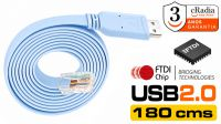 Cable de consola USB 2.0 a RJ45 Chip FTDI (RS232) Azul 1.8m
