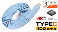 Cable de consola USB-C a RJ45 Chip FTDI (RS232) Azul 1.8m