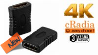 Adaptador cRadia HDMI F/F 4K@60Hz preto