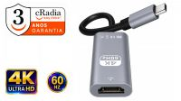 Conversor cRadia USB 3.1 C - HDMI max.4K*2K@60Hz Gris 0.15m