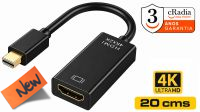 Cable mini DisplayPort  a HDMI  M/H 4k (60hz) Negro 0.20 m.