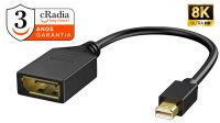 Adaptador mini DisplayPort Macho a DisplayPort Hembra Negro 0.2m