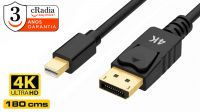 Cable mini DisplayPort a DisplayPort V1.2  4K@30Hz Negro 1.80m