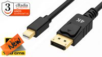 Cable mini DisplayPort a DisplayPort V1.2  4K@30Hz Negro 1.80m