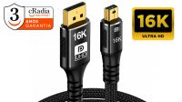 Cable mini DisplayPort a DisplayPort V2.1 16K@60Hz, 8K@120Hz, 4K@240Hz Negro 2m
