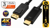 Cable cRadia Displayport V1.2 a HDMI  Goldplated 4K 3840×2160p M/M